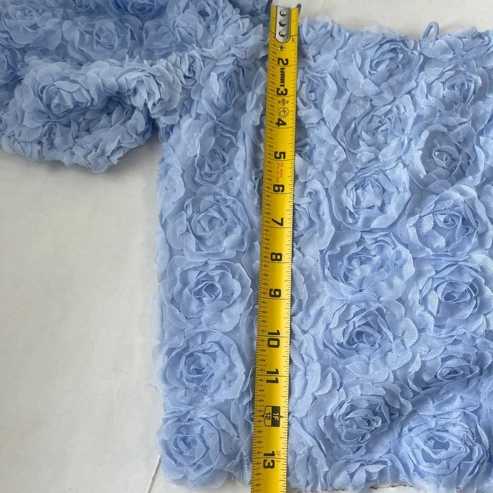 Willow&Root Buckle Women’s Medium Blue Rosette  Cropped Rosette Top Cottagecore - Picture 7 of 7